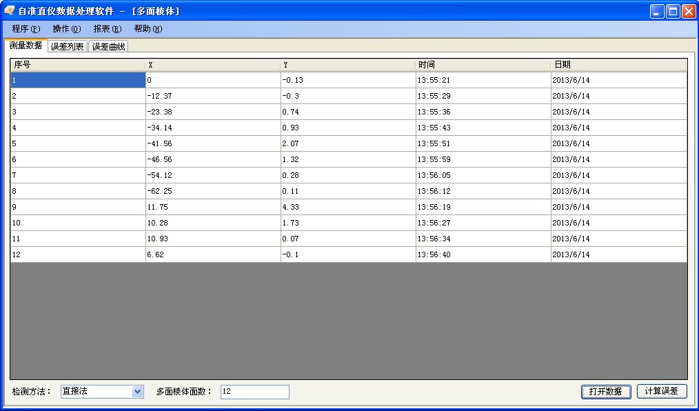 多面棱體測量數據分析軟件包